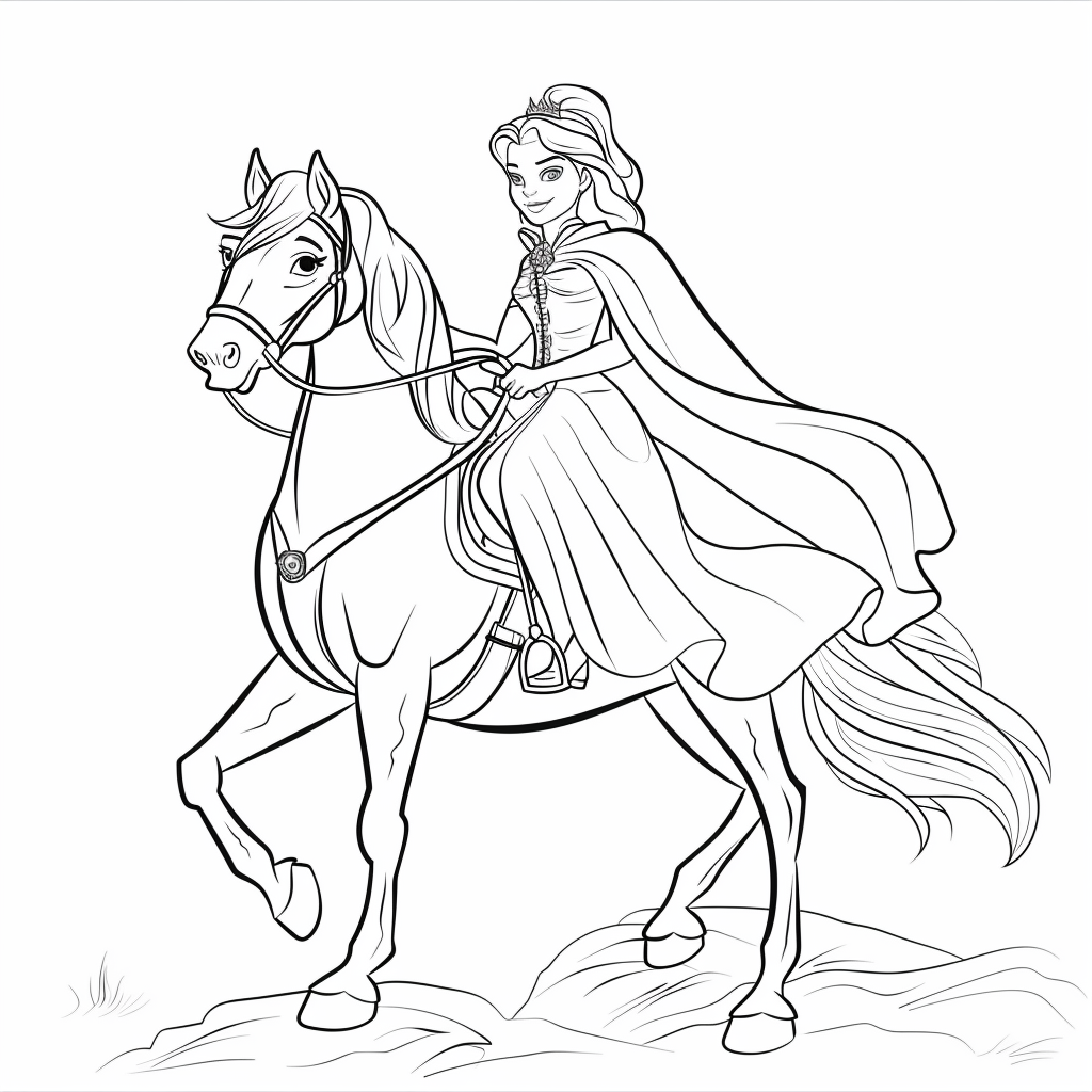 A princess riding a gentle horse