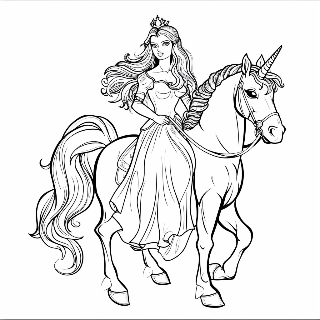 A princess riding a unicorn
