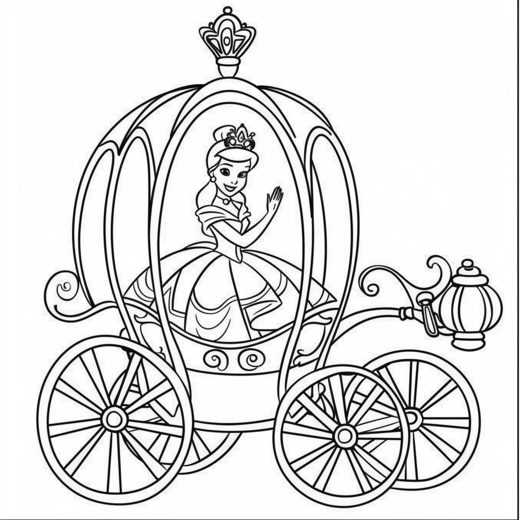A princess riding in a royal carriage