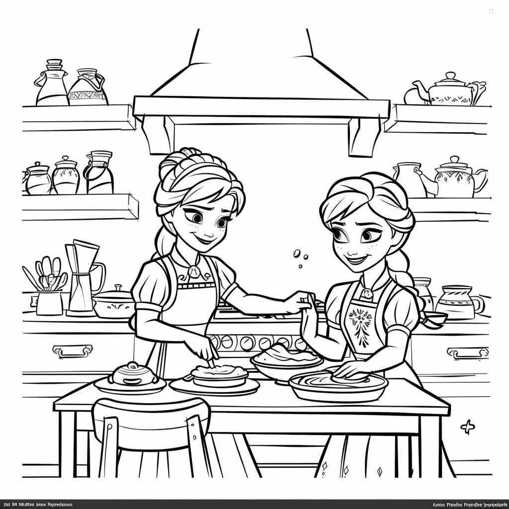 Anna and Elsa Baking Together
