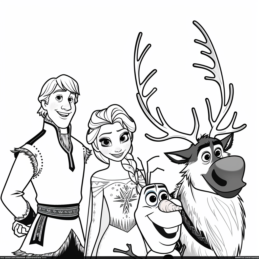 Anna and Elsa with Sven Close-Up 1
