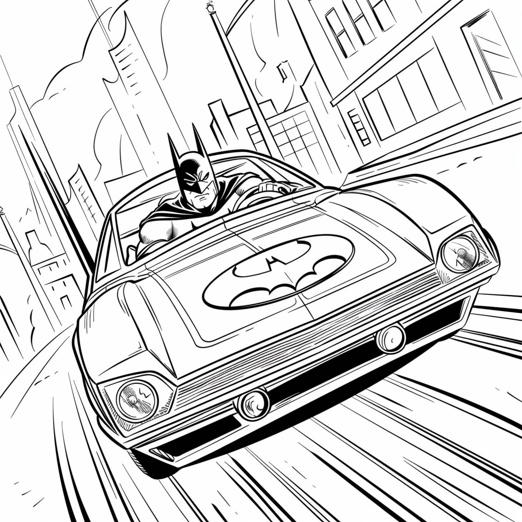Batman Driving the Batmobile