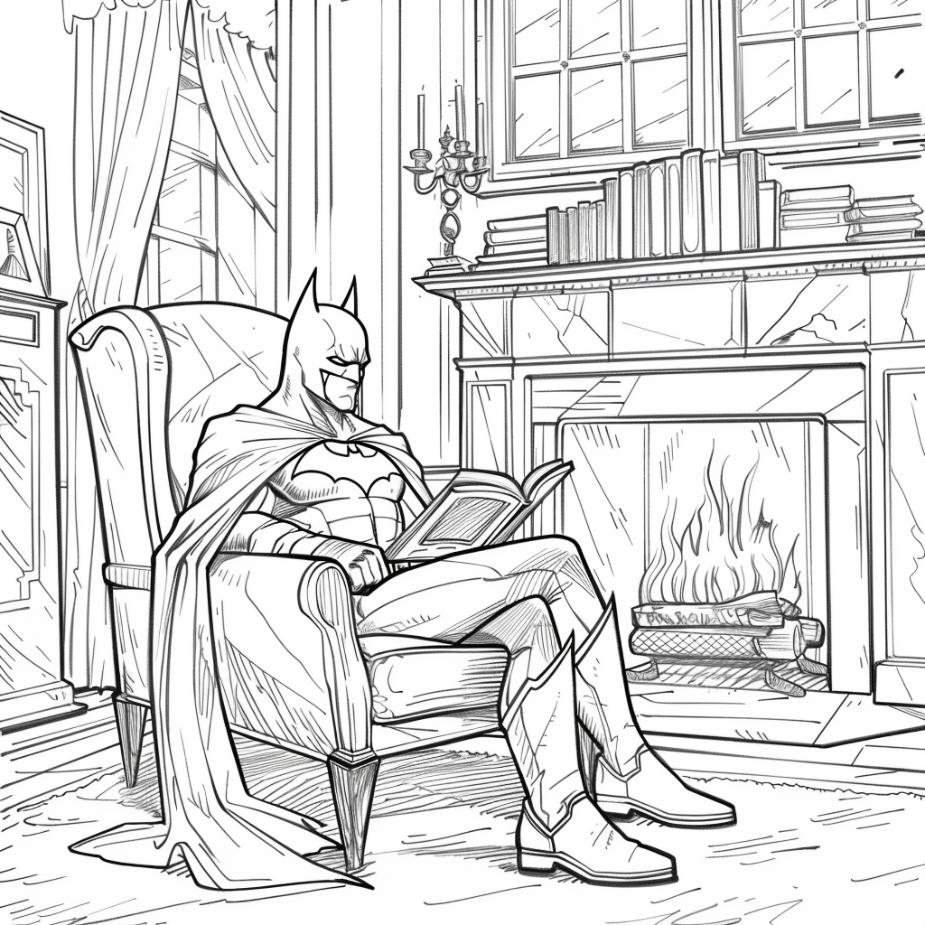 Batman Reading in Wayne Manor