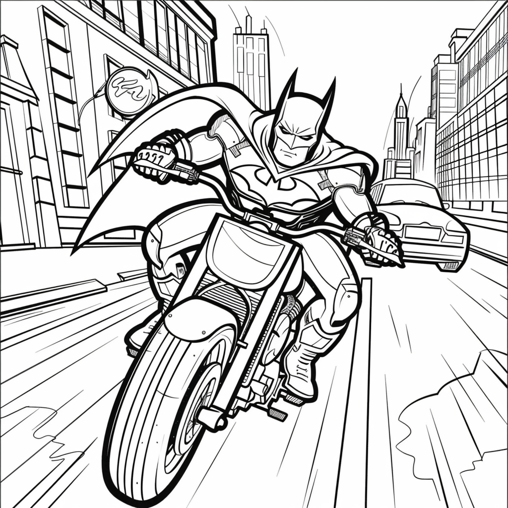 Batman Riding the Batcycle
