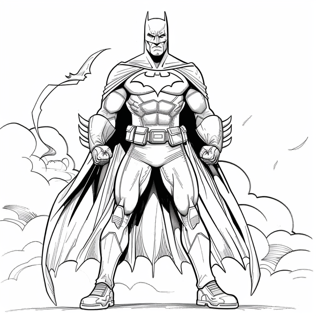 Batman Standing with Bat Wings Spread