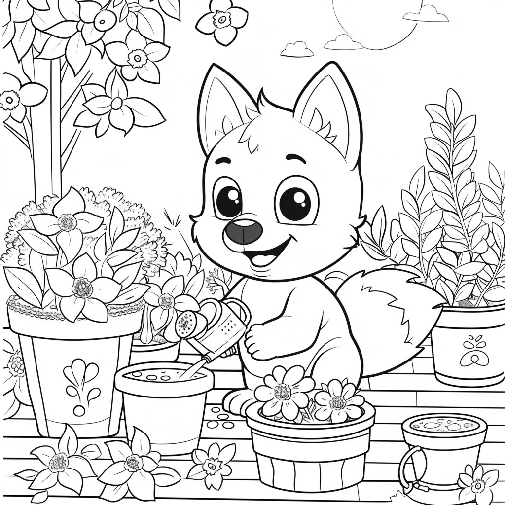 Bluey Gardening with Flowers