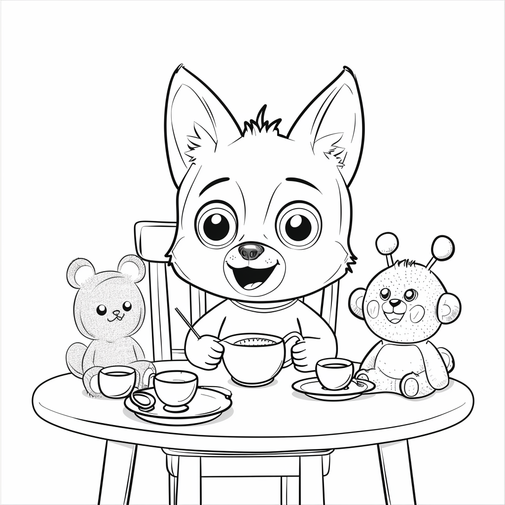 Bluey Having a Tea Party