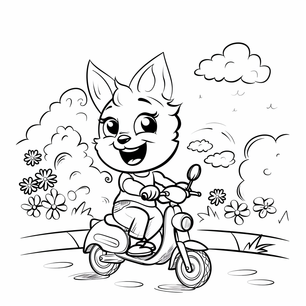 Bluey Riding a Scooter