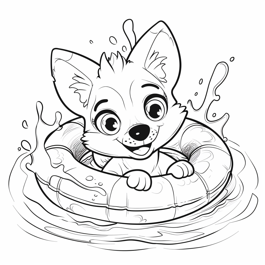 Bluey Swimming in a Pool