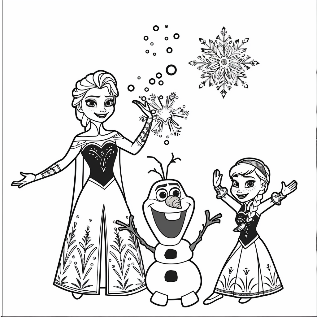 Elsa Creating Snow While Anna Laughs