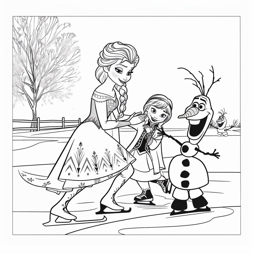 Elsa Teaching Anna Ice Skating