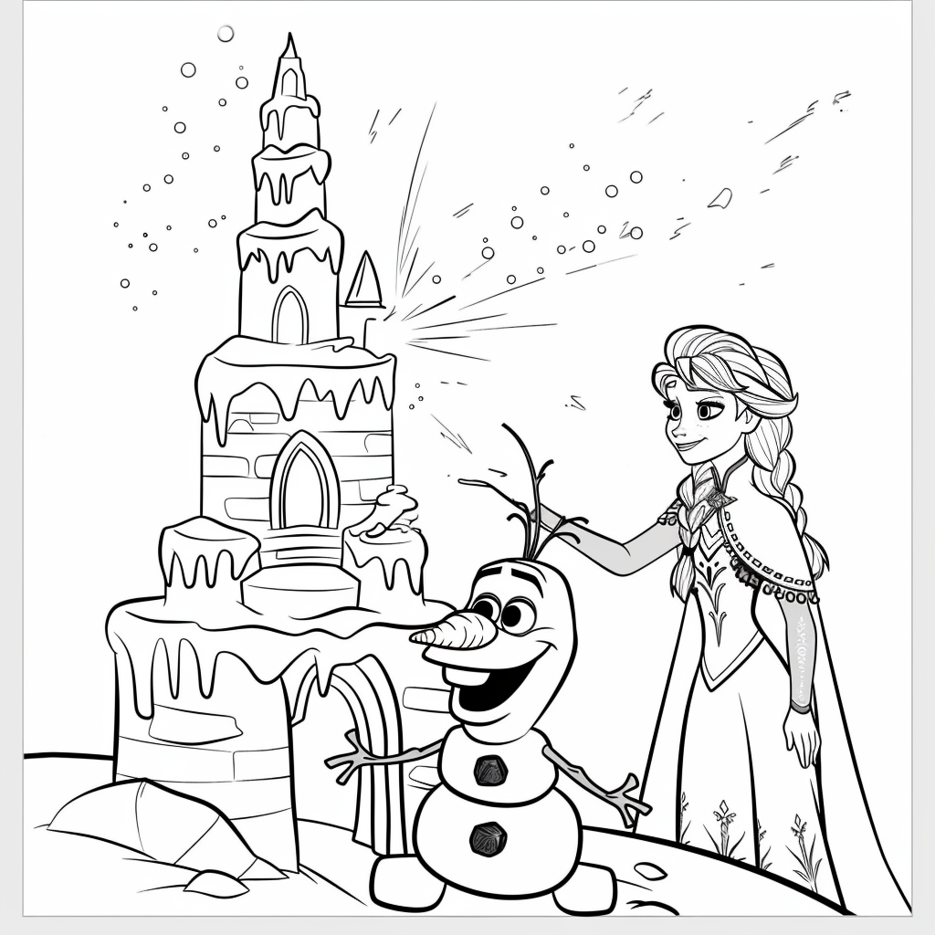 Elsa and Olaf Building Ice Castle