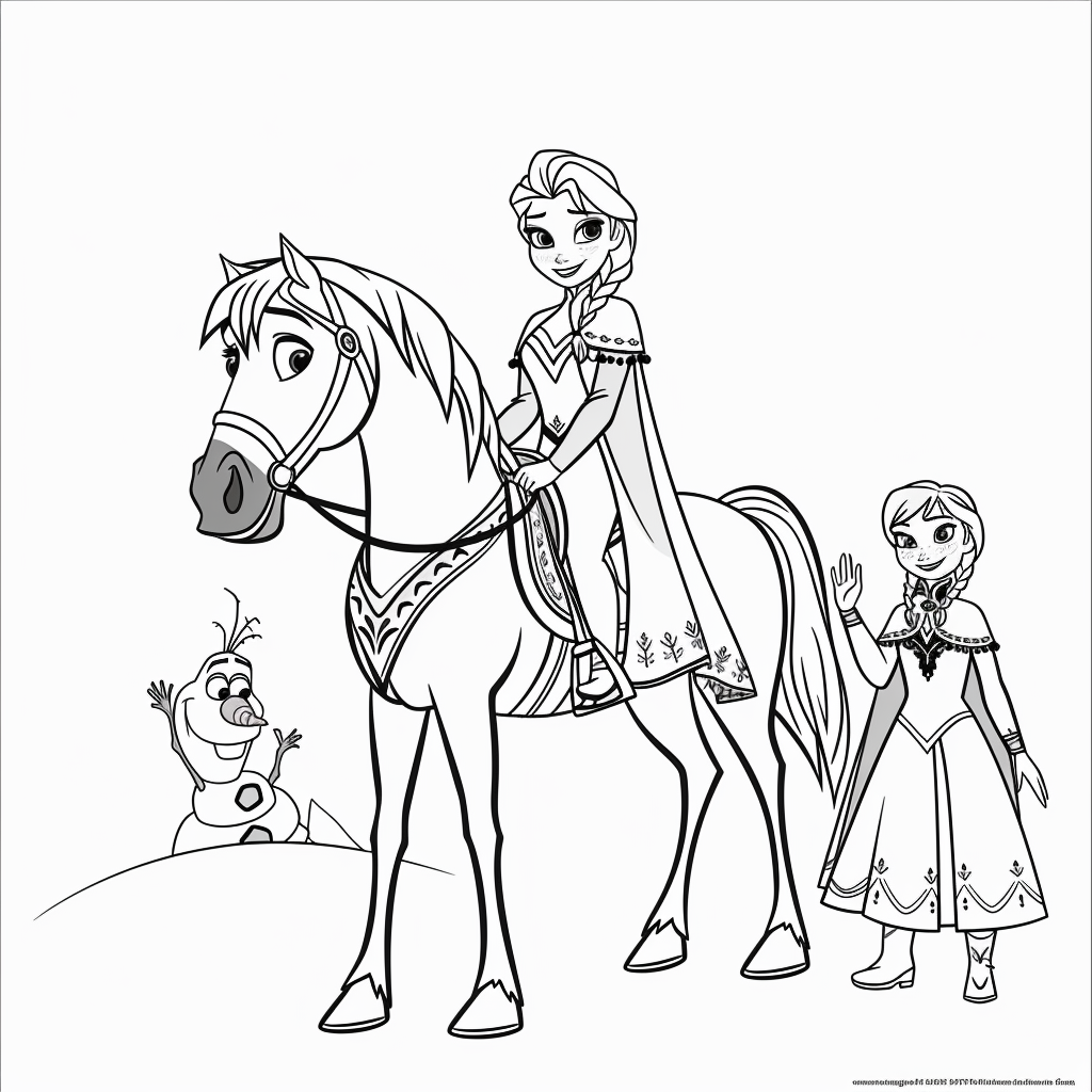 Elsa on Ice Horse with Anna Watching