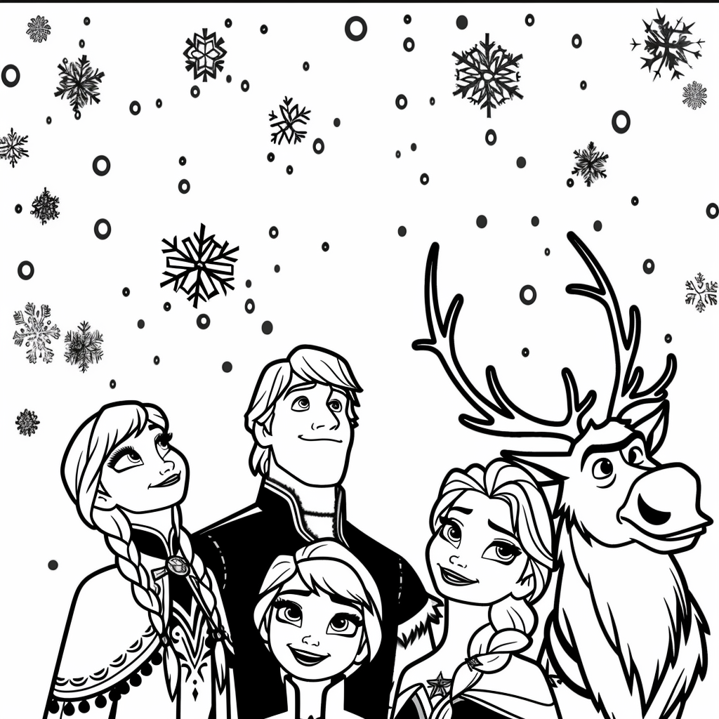 Frozen Group Watching Snowfall