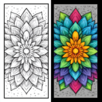 Mandala Coloring Pages printable floral design