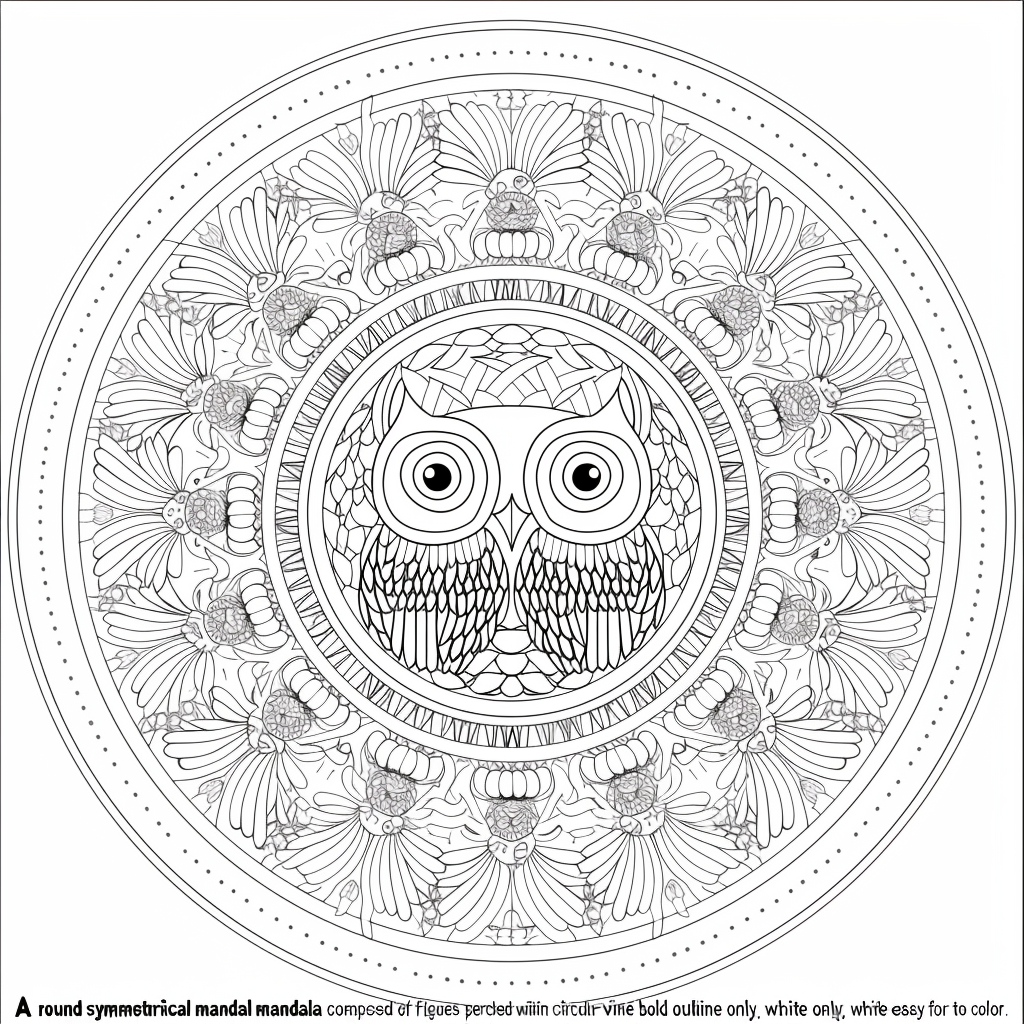 Mandala with Owls