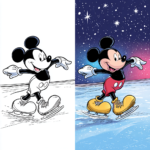 Mickey Mouse coloring page printable for kids