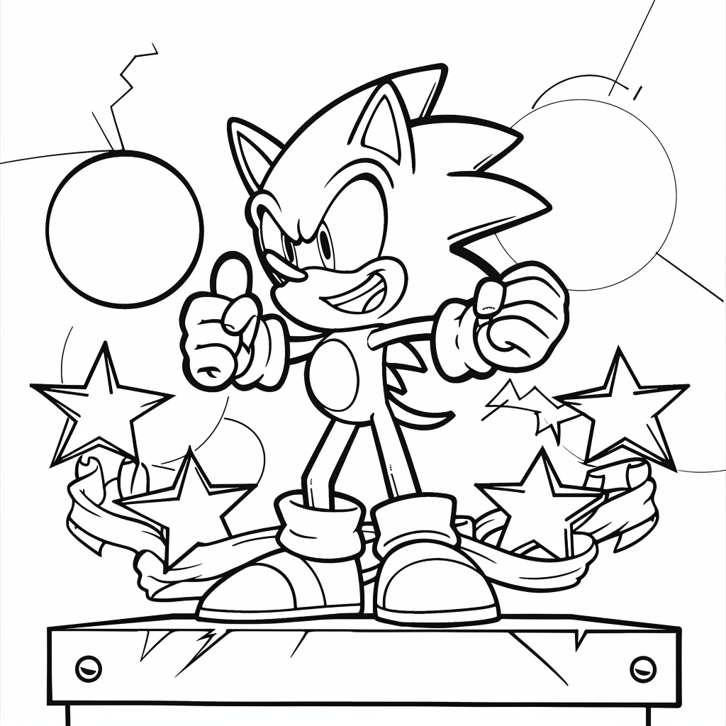 Sonic Celebrating Victory