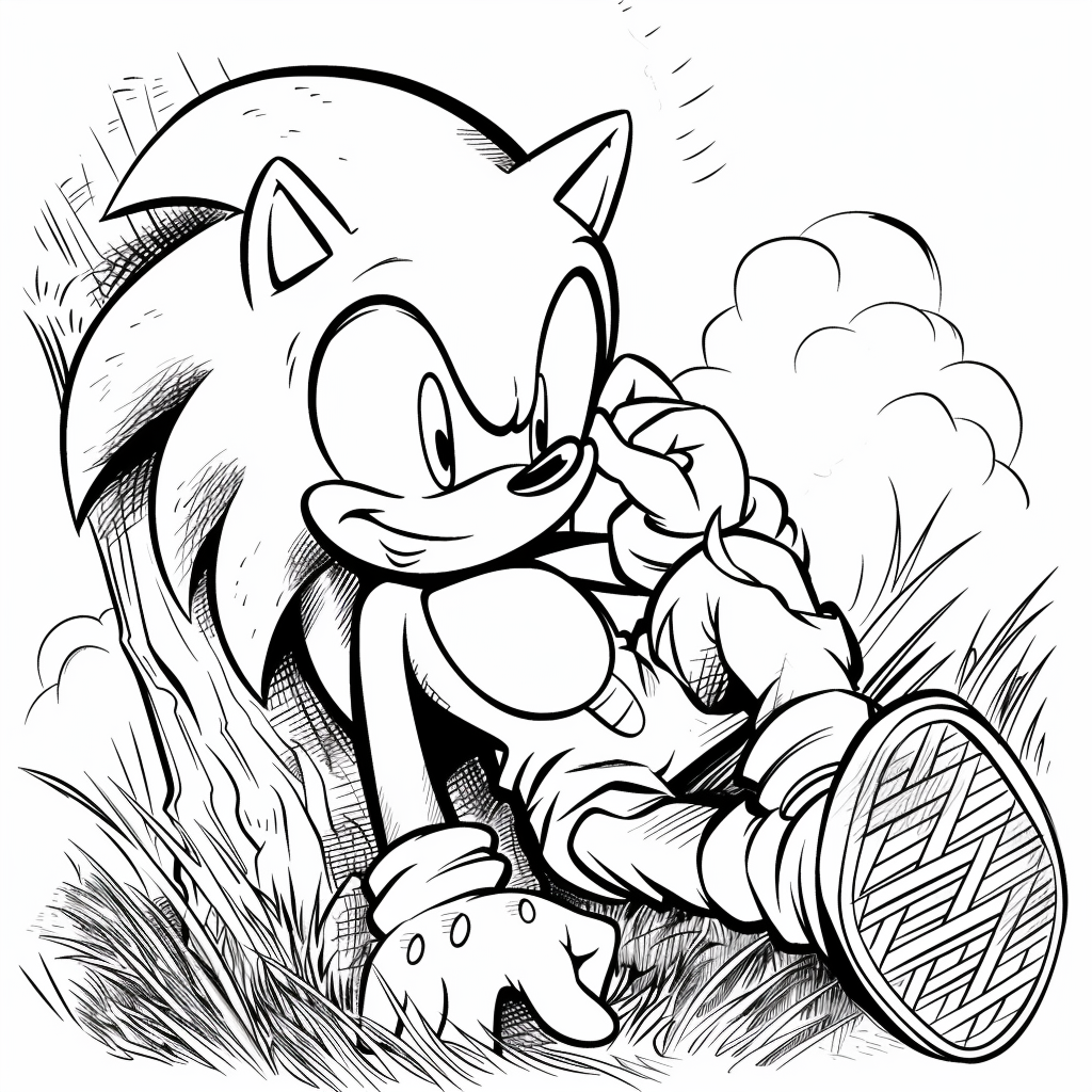Sonic Relaxing Under a Tree
