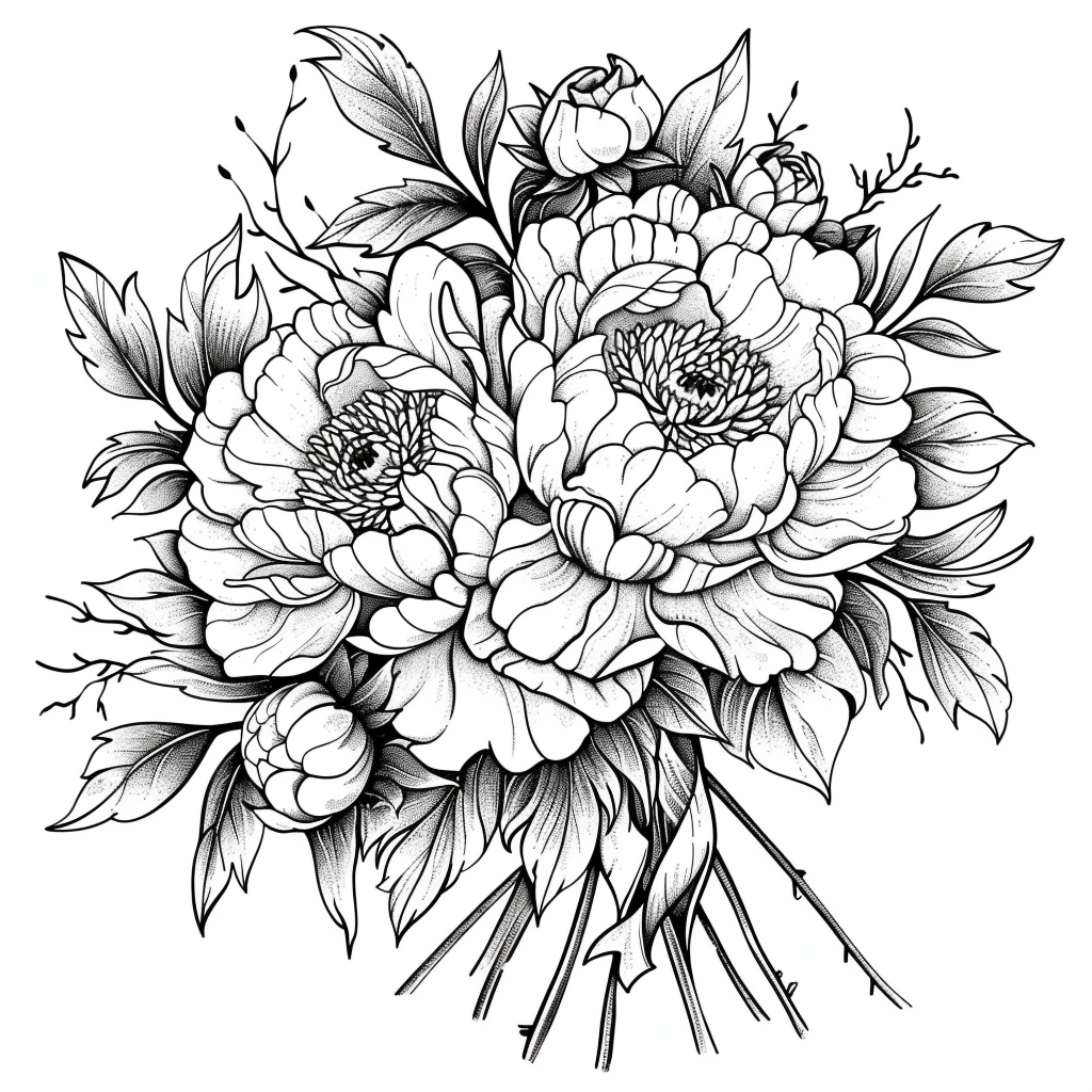 Blooming Peony Bouquet