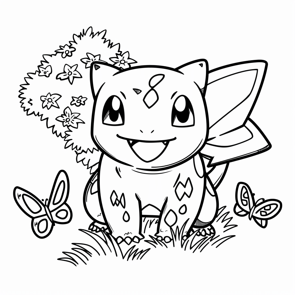 Bulbasaur Playing with Butterflies