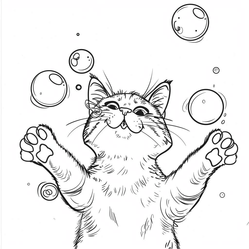 Cat Blowing Bubbles