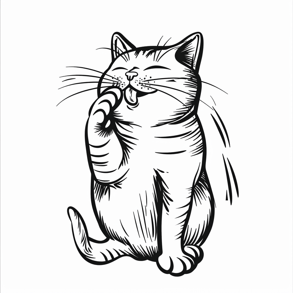 Cat Cleaning Paw