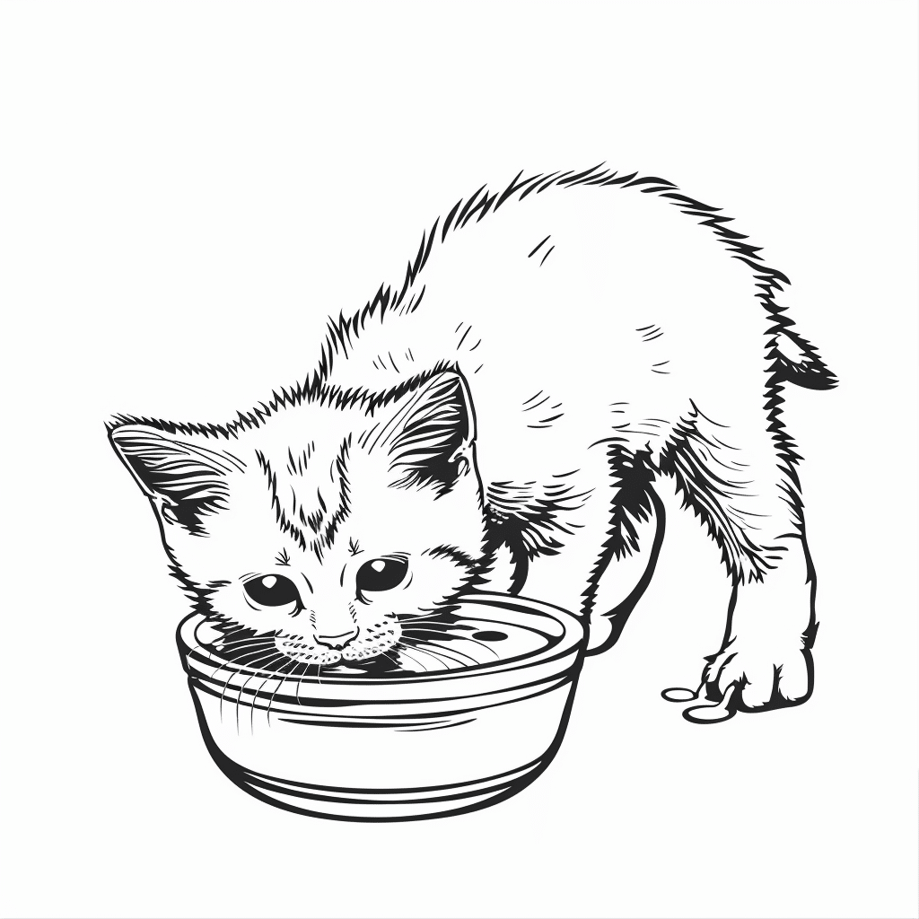 Cat Drinking Milk