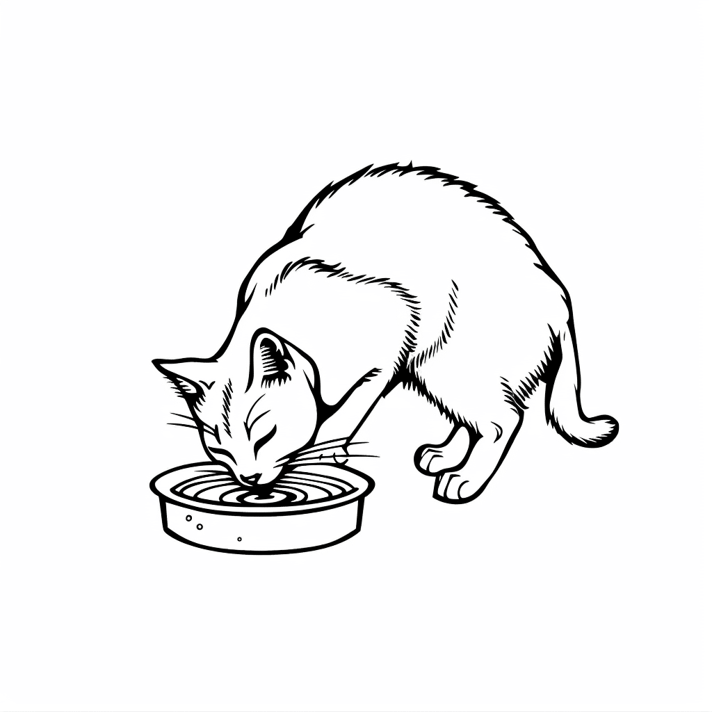 Cat Drinking Water