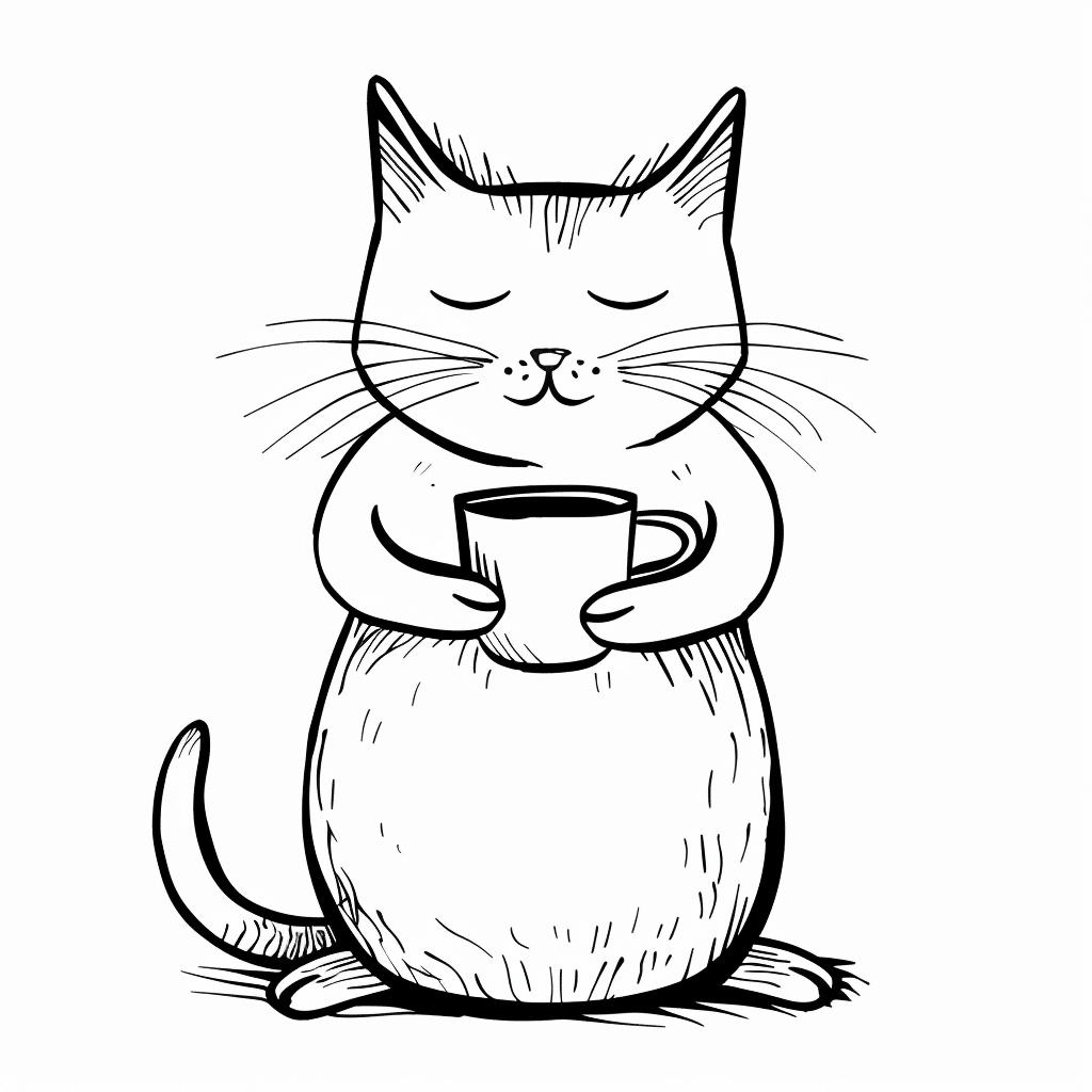 Cat Holding Cup