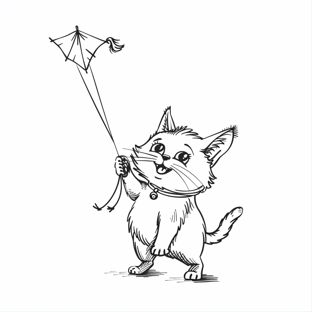 Cat Holding Kite String