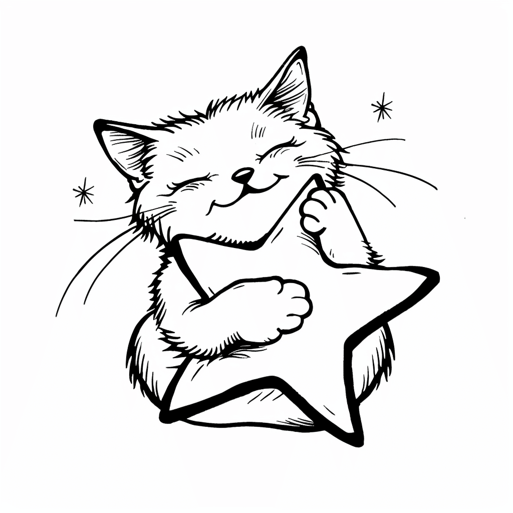Cat Holding Star Shape