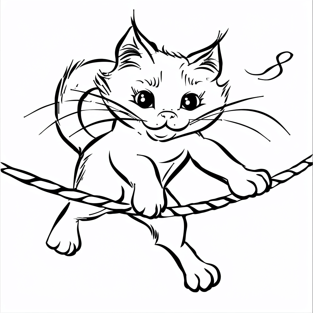 Cat Jumping Over Rope