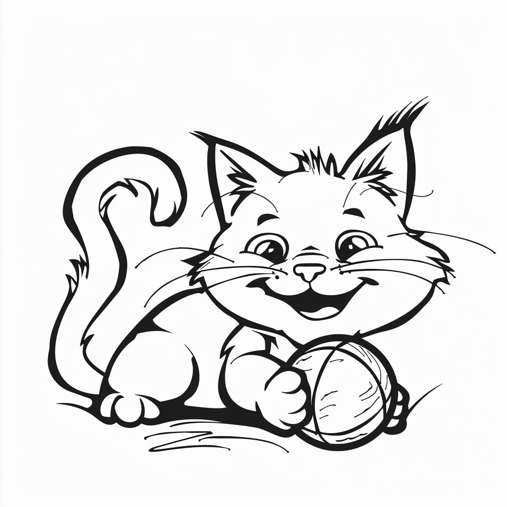 Cat Playing Ball