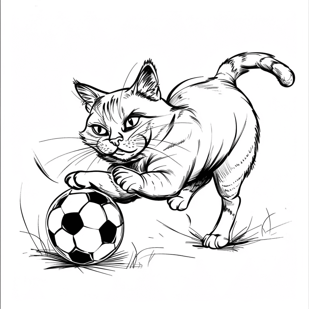 Cat Playing Soccer