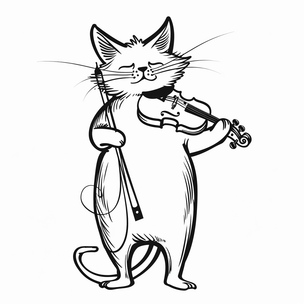 Cat Playing Violin