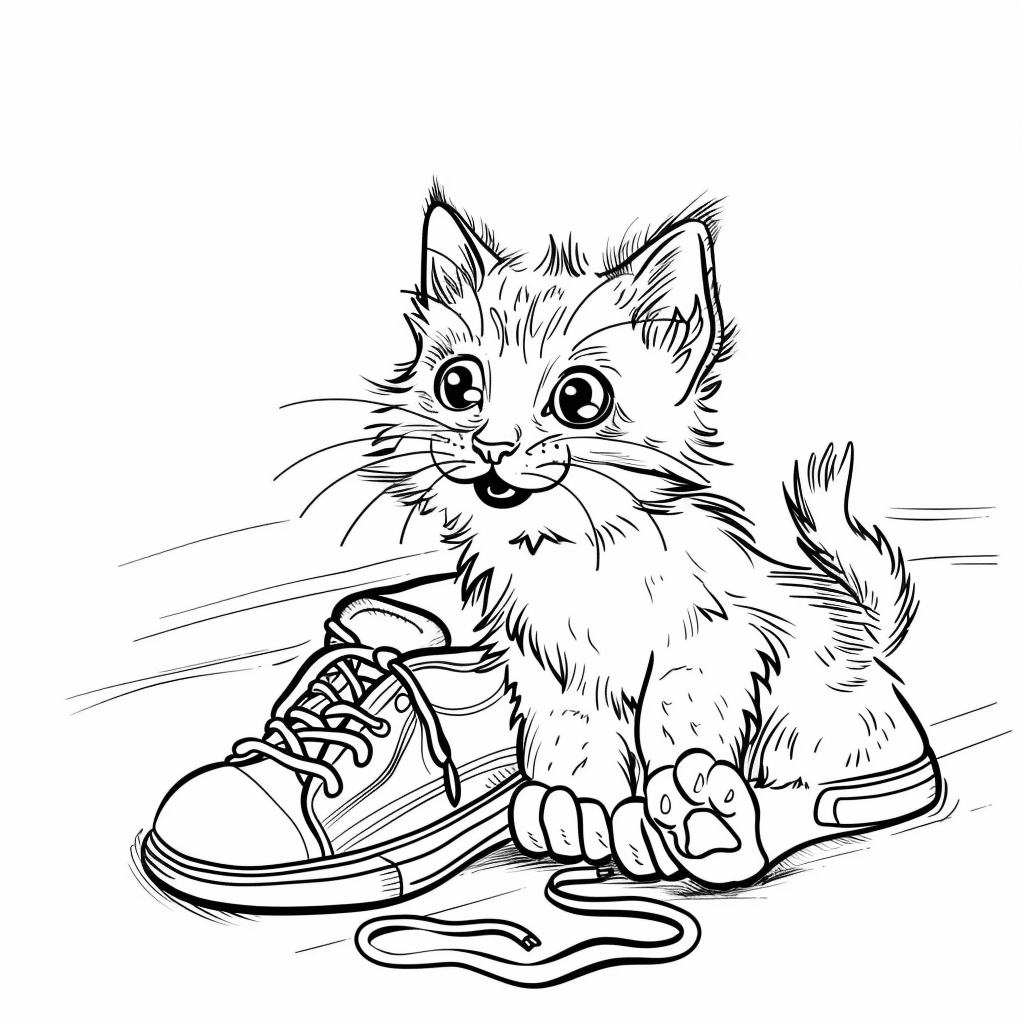 Cat Playing with Shoes