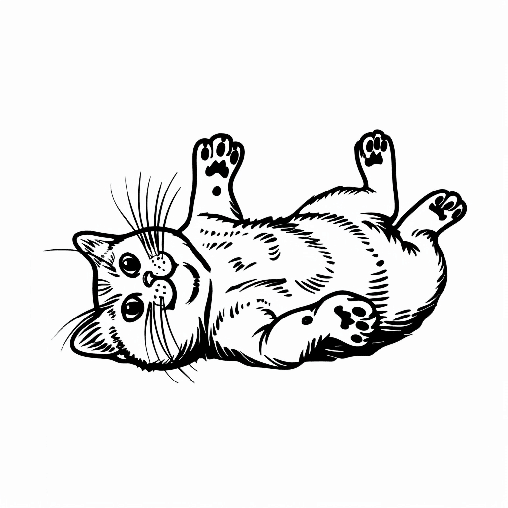 Cat Rolling on Back