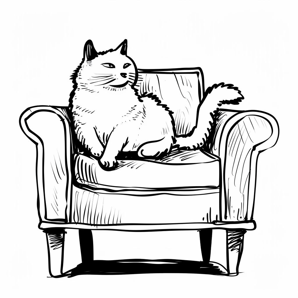Cat Sitting on Armchair