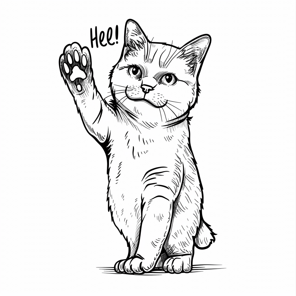 Cat Waving Hello
