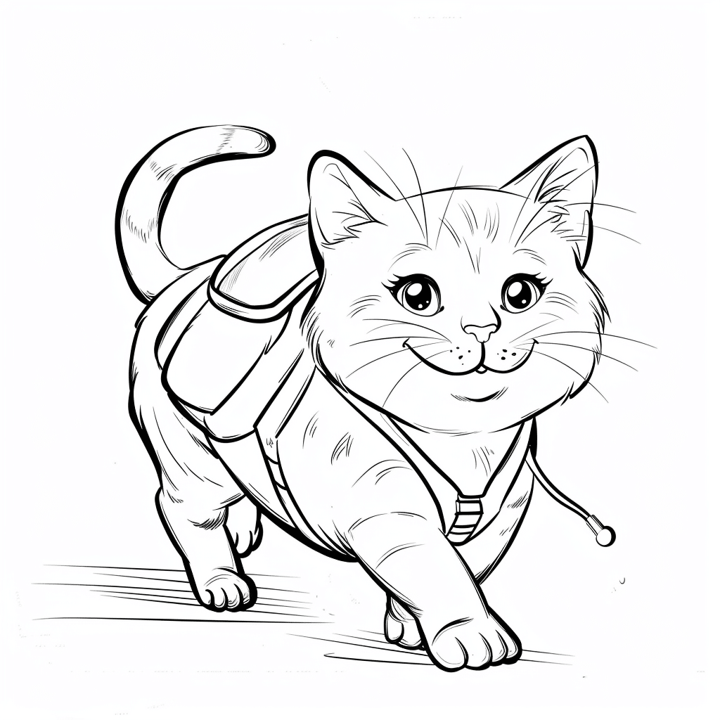 Cat Wearing Backpack Walking