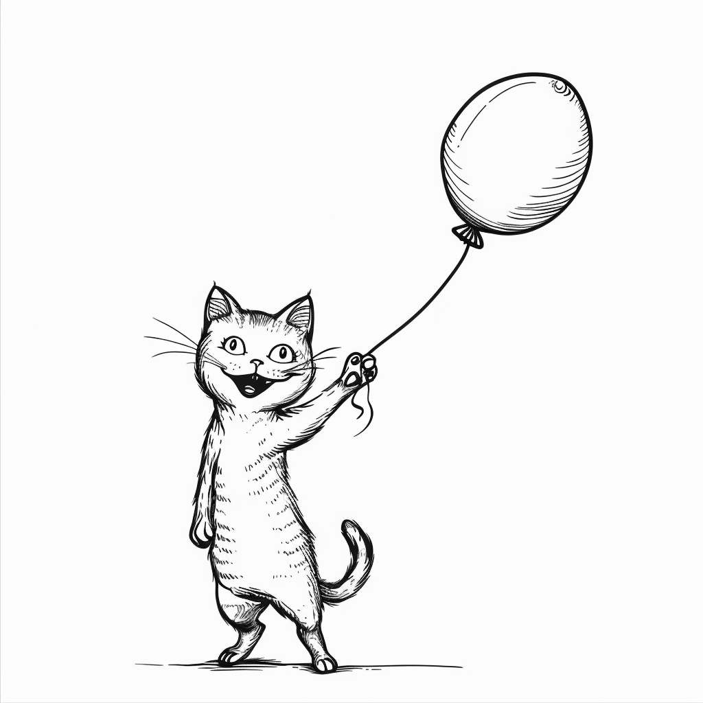 Cat with Balloon