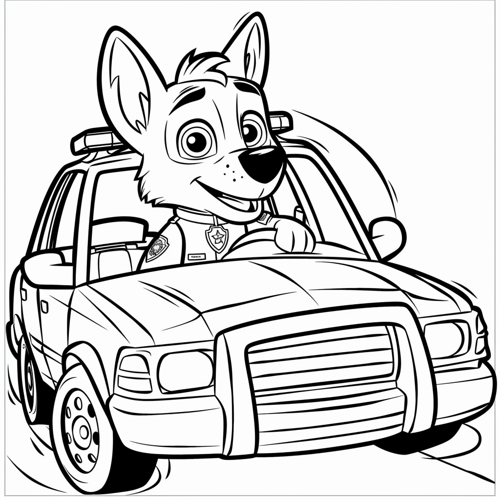 Chase Driving His Police Cruiser