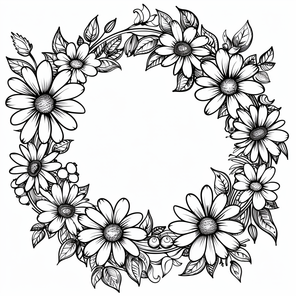 Daisy Field Circle Frame