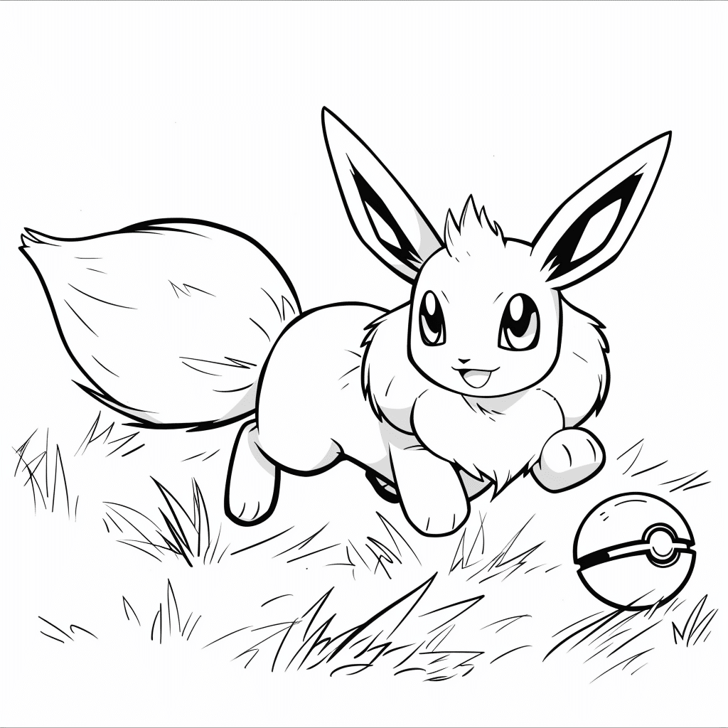 Eevee Chasing a Rolling Ball
