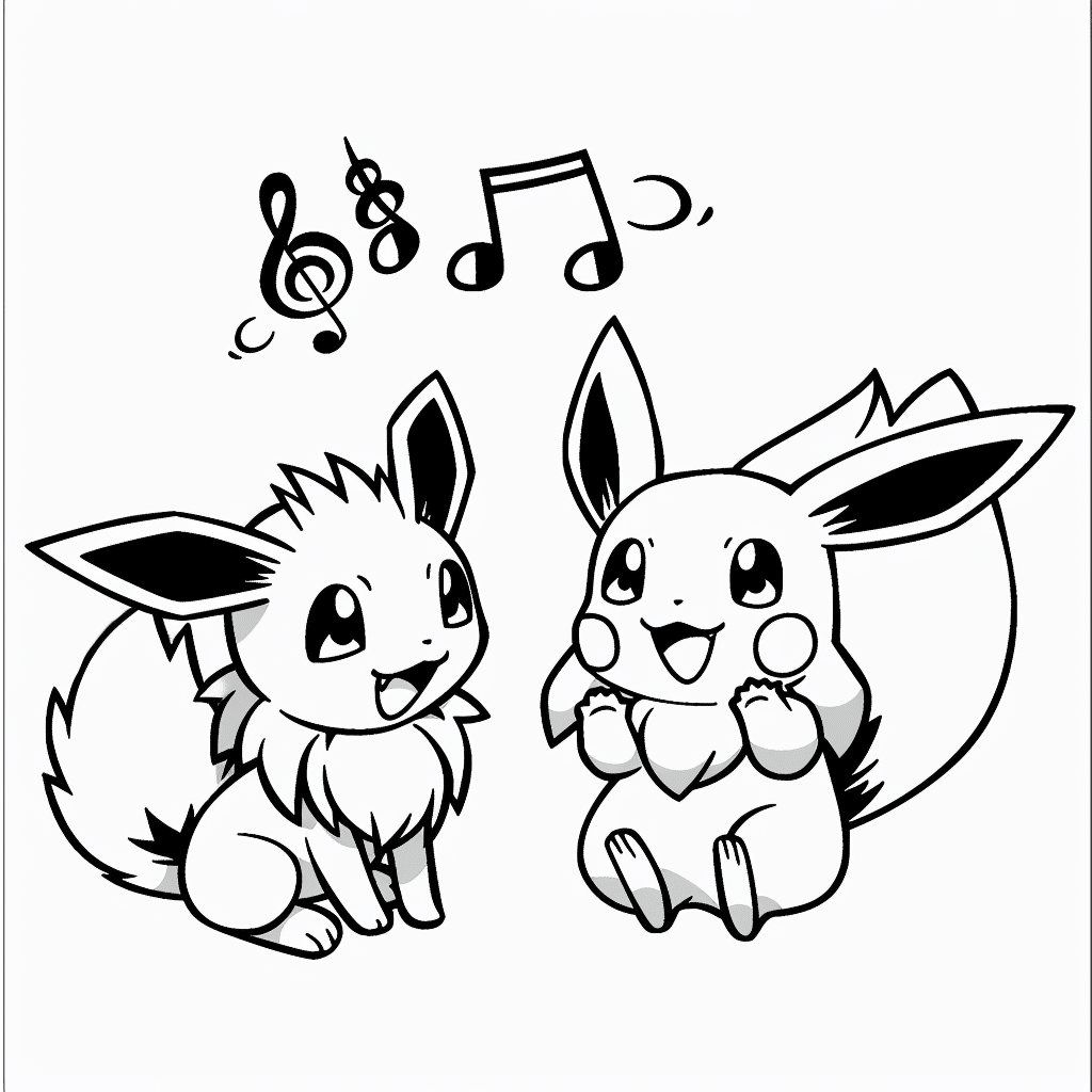 Eevee and Jigglypuff Singing Together