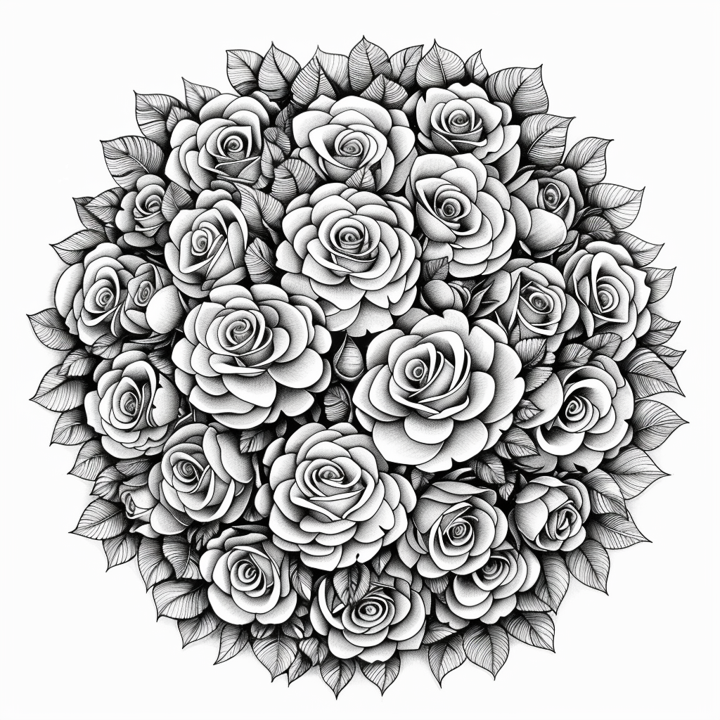 Elegant Rose Garden Mandala