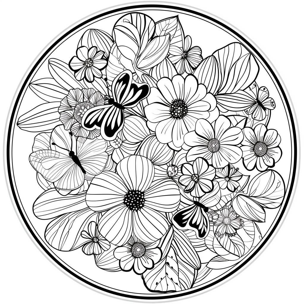 Floral Butterfly Garden Mandala