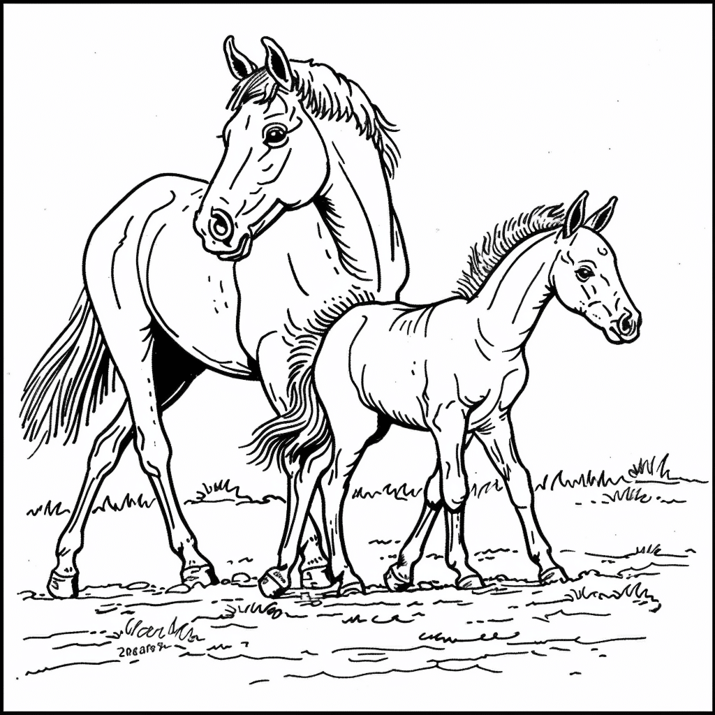 Foal Following Mother