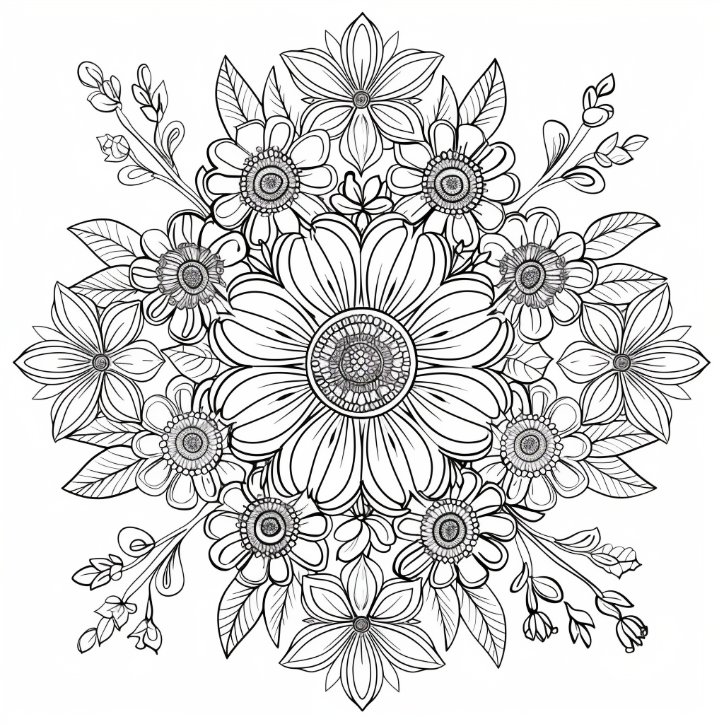 Garden Flower Mandala Pattern